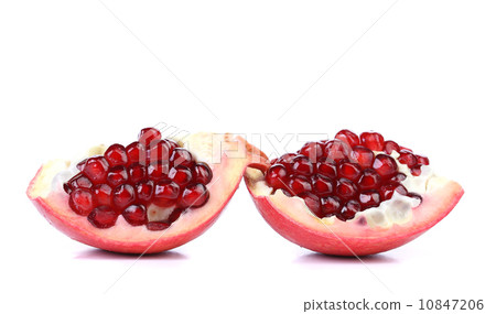 Pomegranate slices isolated on a white backgrount 10847206