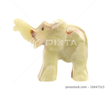 Front view of jade elephant. 10847323