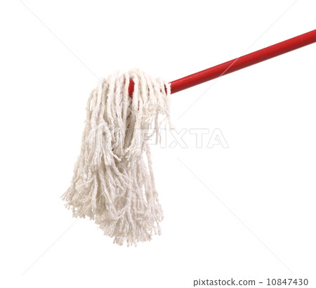 Closeup of red mop for cleaning. Closeup of red mop for cleaning. 10847430