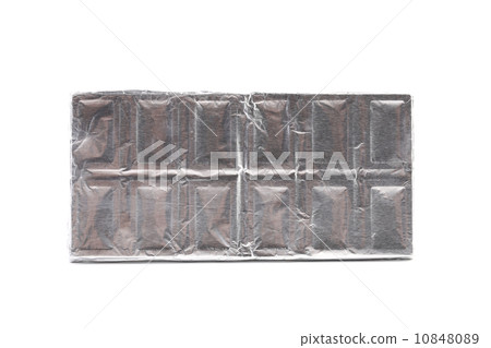 Chocolate bar wrapped in foil. Chocolate bar wrapped in foil. 10848089