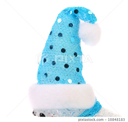 Santa claus hat on snowman. Santa claus hat on snowman. 10848183