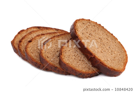 Slices of brown bread. 10848420