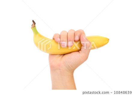 Hand hold banana. fruit. isolated. Hand hold banana. fruit. isolated. 10848639