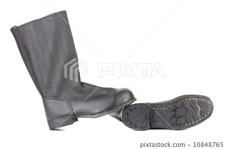 Military knee boot with rough sole. Military knee boot with rough sole. 10848765