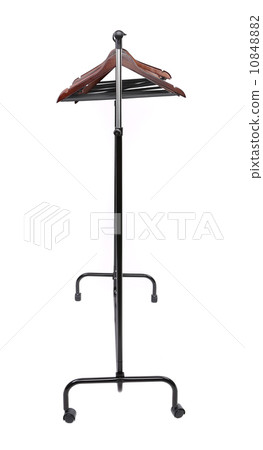 wooden clothes hangers isolated on white 10848882