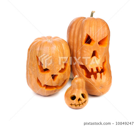 Three spooky halloween pumpkin lantern. Three spooky halloween pumpkin lantern. 10849247