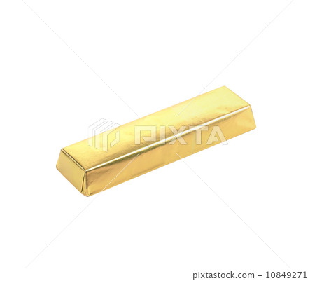 Bar of chocolate in golden foil. Bar of chocolate in golden foil. 10849271