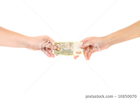 Fifty rubles in hands. Fifty rubles in hands. 10850070