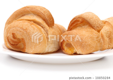 Group of Croissants on Saucer 10850284