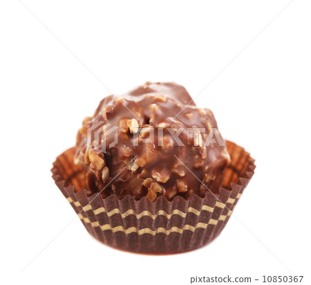 Close up of chocolate gold bonbon. 10850367