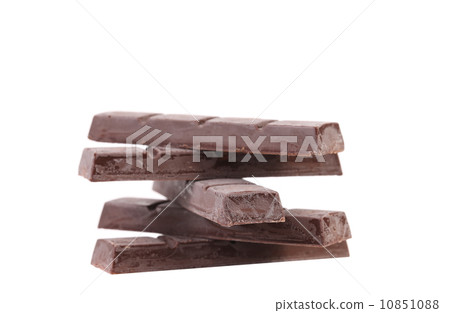 Stack of cooled chocolate bars Stack of cooled chocolate bars 10851088