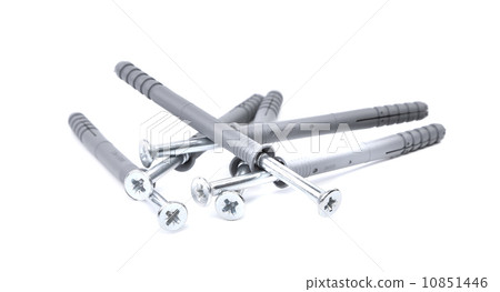 Bunch of screws and dowels. Bunch of screws and dowels. 10851446