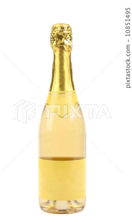 Goldish bottle of champagne. Goldish bottle of champagne. 10851495