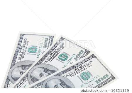 Three 100 dollars greenbacks 10851539