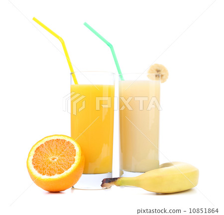 Juices of orange and banana. Fruits. 10851864