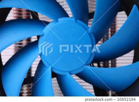 Blue computer fan for PC case. Blue computer fan for PC case. 10852194