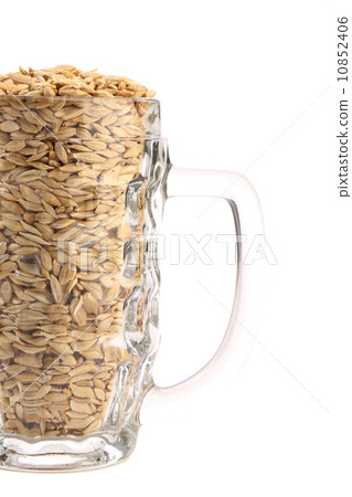 Beer mug with barley. 10852406
