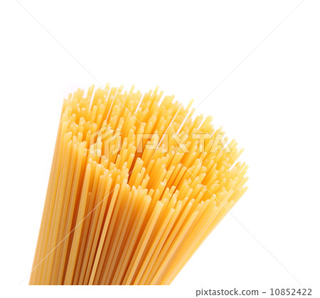 closeup top bunch spaghetti on a white background 10852422