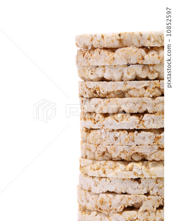 Stake of corn crackers. 10852597