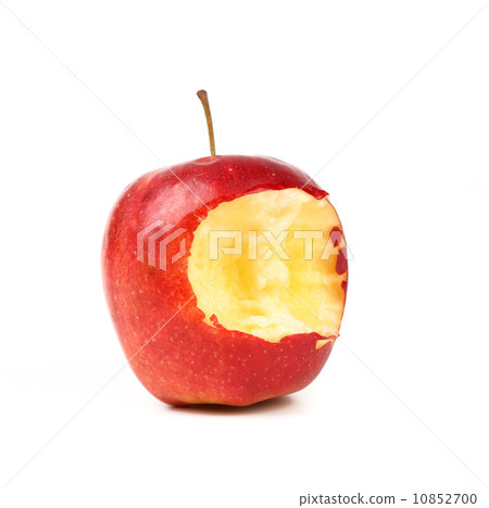 Red bitten apple isolated on white Red bitten apple isolated on white 10852700