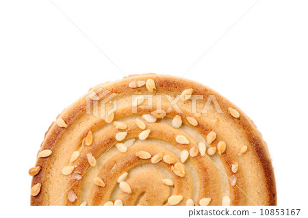 Round cookies with sesame seeds. Round cookies with sesame seeds. 10853167