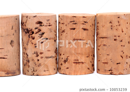 wine corks set isolated on white close-up 10853239