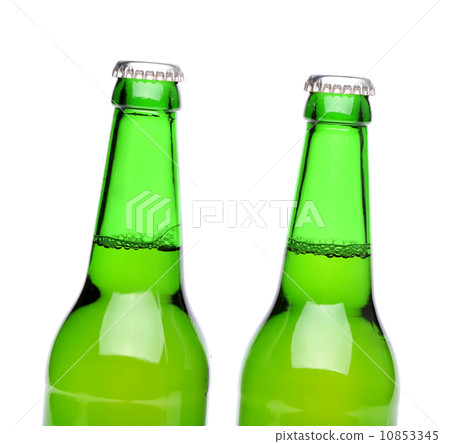 Two bottles of light ale on white background. Two bottles of light ale on white background. 10853345