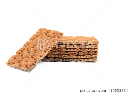 Stack of grain crisp bread. Stack of grain crisp bread. 10853584