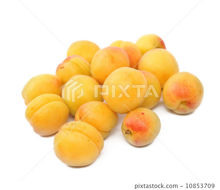 Bunch of ripe apricots. 10853709