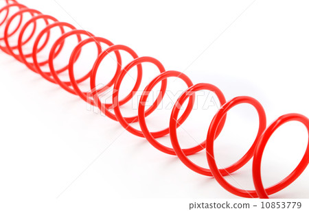 Plastic spring isolated on a white background Plastic spring isolated on a white background 10853779