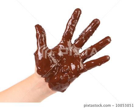 Chocolate hand. Chocolate hand. 10853851