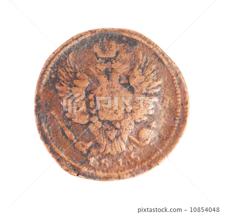 Closeup of old russian coin. Closeup of old russian coin. 10854048