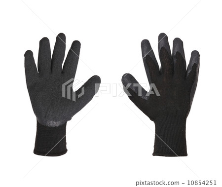Black rubber protective glove. 10854251