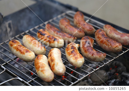 Sausages on grill 10855265