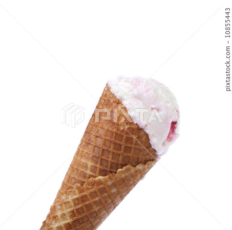 White ice creame in waffer cup. White ice creame in waffer cup. 10855443