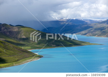 Lakes snow-capped mountains of Tibet in China Lakes snow-capped mountains of Tibet in China 10859399