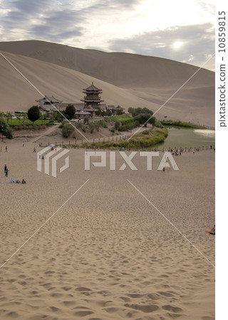 Sunset Crescent Lake in Dunhuang 10859815