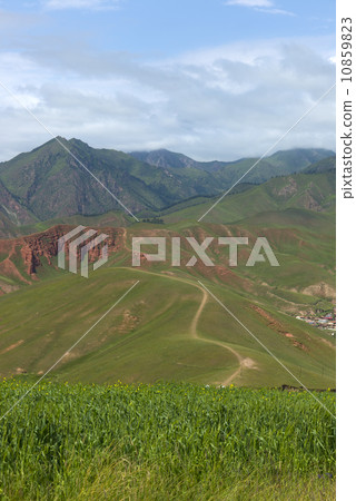 Mountains pastoral landscape in China Qilian Mountains pastoral landscape in China Qilian 10859823