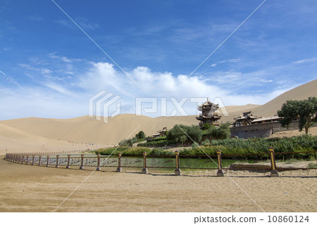 Crescent Moon Spring in Dunhuang, Gansu China 10860124