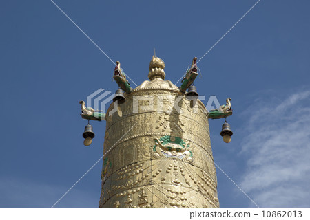 Tibetan prayer wheel in China 10862013