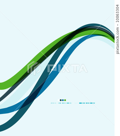Modern geometric wavy lines composition 10863304