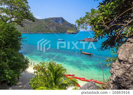 View from mountain on Angthong Marine National Park 10863916