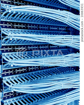 control cabinet with patch panel of the 6th category 10863931