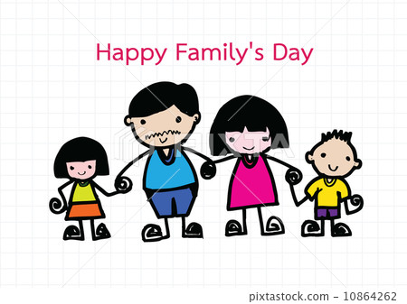 Happy family 's day  father, mother, son , girl idea design 10864262