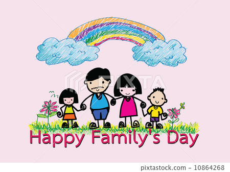 Happy family 's day  father, mother, son , girl idea design 10864268