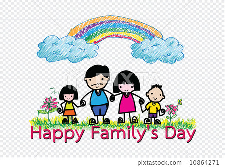 Happy family 's day  father, mother, son , girl idea design 10864271