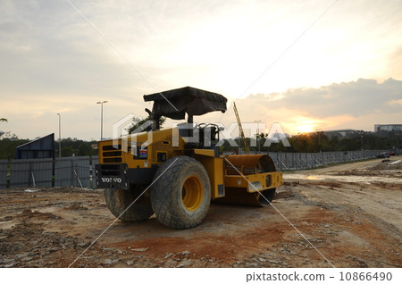 Roller Compactor / Road Roller at Construction Site Roller Compactor / Road Roller at Construction Site 10866490