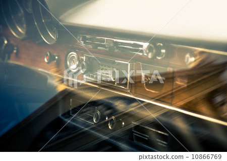 Retro interior of old vintage car 10866769