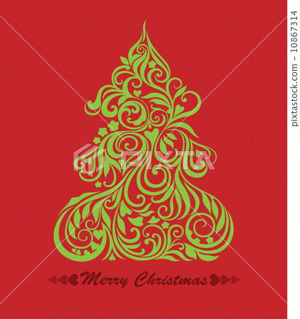 Vector card with christmas tree - Stock Illustration [10867314] - PIXTA