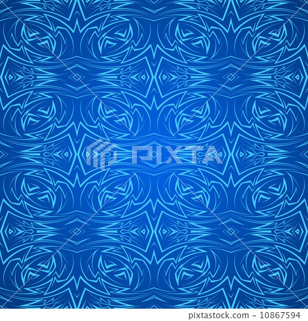Abstract seamless pattern in blue - Stock Illustration [10867594] - PIXTA